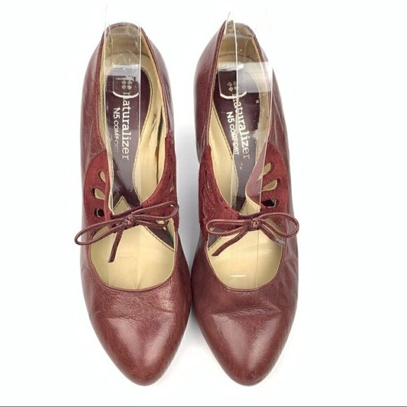 Naturalizer N5 comfort Collina booties sz 5 Burgundy leather Regencycore boots - Picture 2 of 12